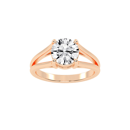 Solstra Cathedral Four Prong Solitaire Lab Diamond Ring