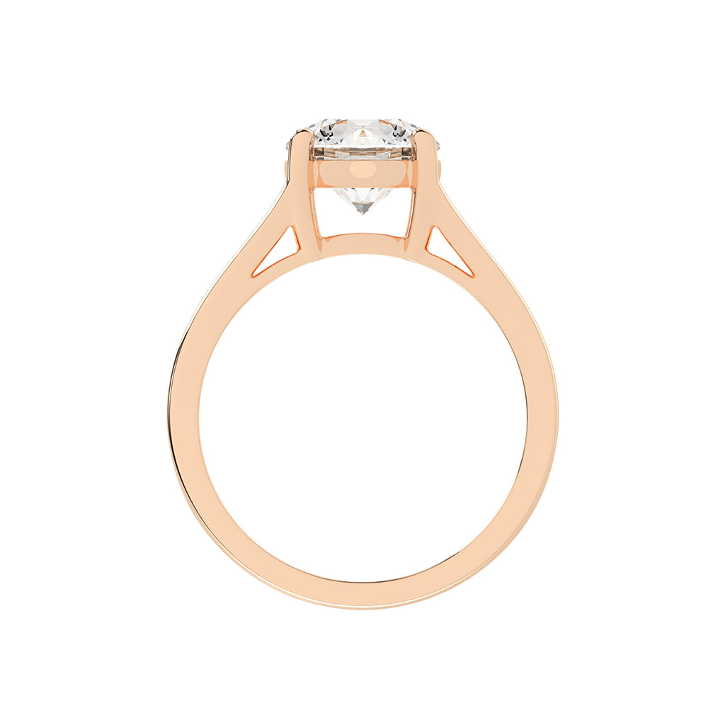 Solstra Cathedral Four Prong Solitaire Lab Diamond Ring