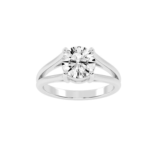 Solstra Cathedral Four Prong Solitaire Lab Diamond Ring