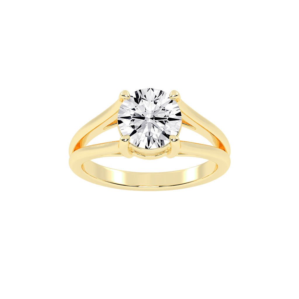 Solstra Cathedral Four Prong Solitaire Lab Diamond Ring