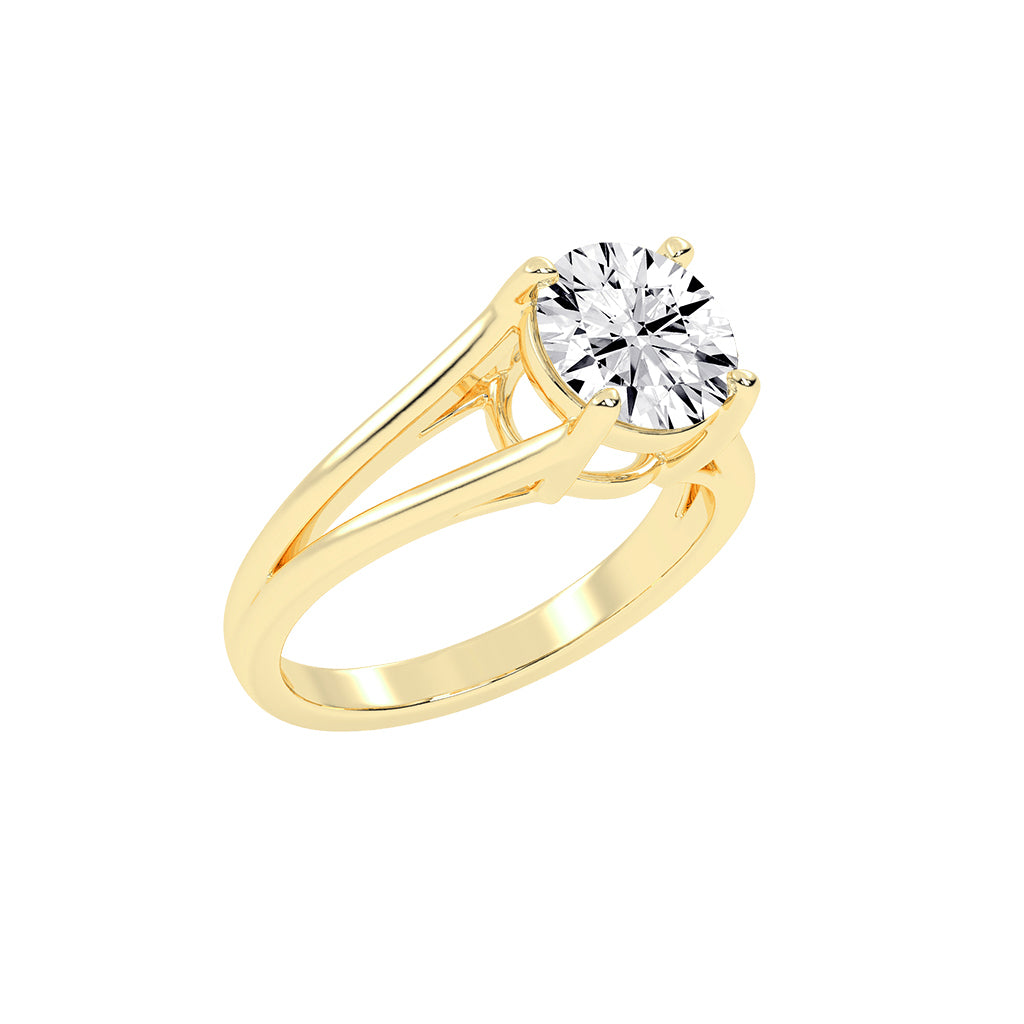 Solstra Cathedral Four Prong Solitaire Lab Diamond Ring