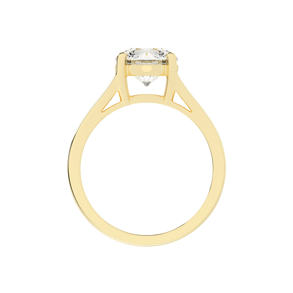 Solstra Cathedral Four Prong Solitaire Lab Diamond Ring