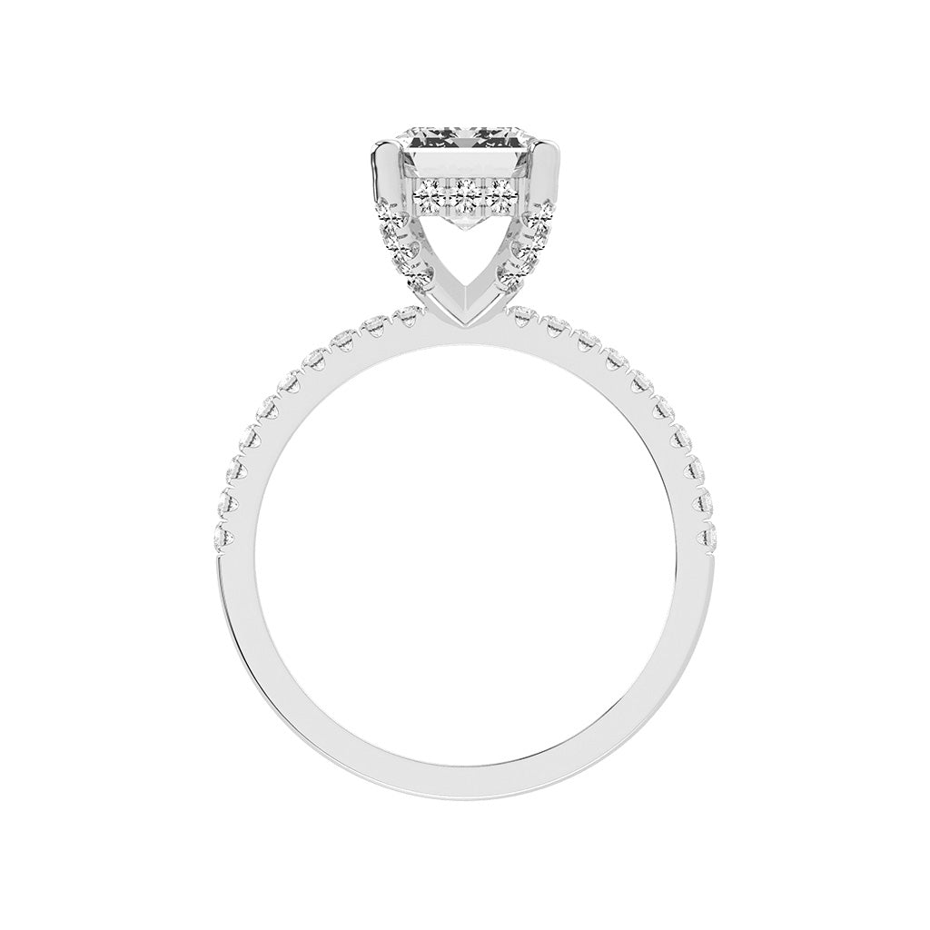Lumerion Emerald Cut Side Stone Lab Diamond Ring