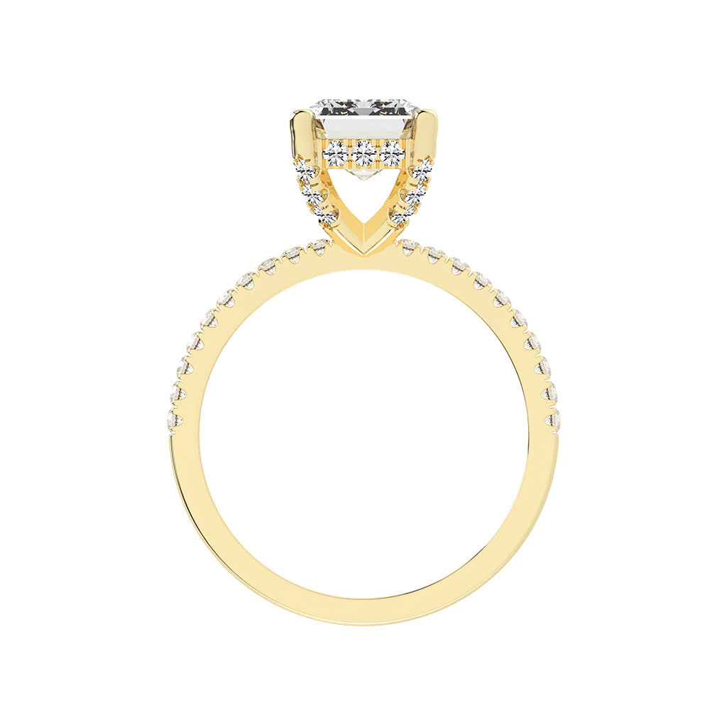 Lumerion Emerald Cut Side Stone Lab Diamond Ring
