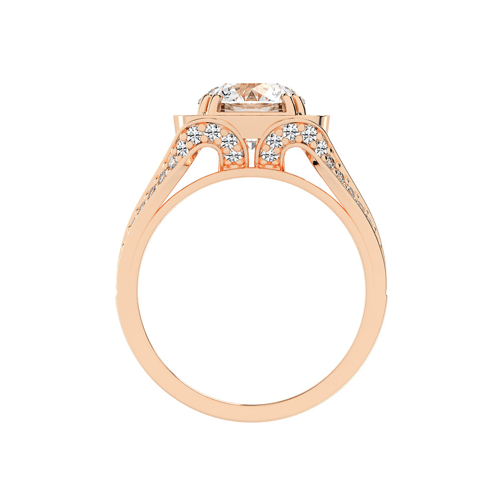 Elureva Split Shank Round Cut Classic Lab Diamond Ring