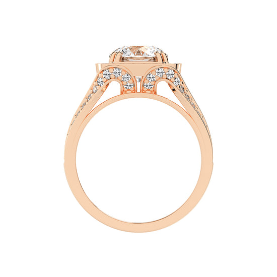 Elureva Split Shank Round Cut Classic Lab Diamond Ring