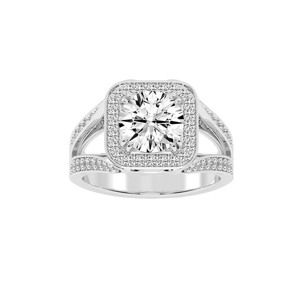 Elureva Split Shank Round Cut Classic Lab Diamond Ring