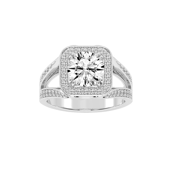 Elureva Split Shank Round Cut Classic Lab Diamond Ring