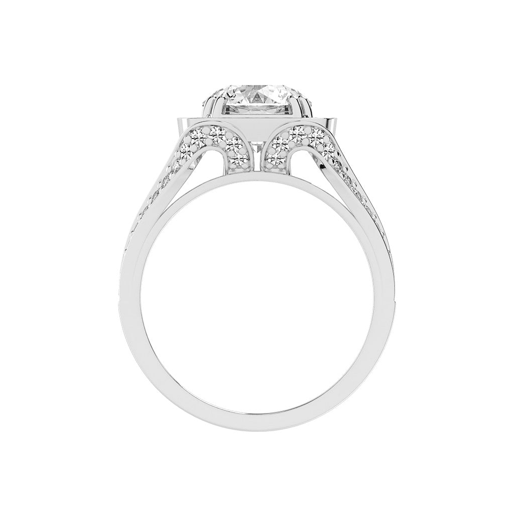 Elureva Split Shank Round Cut Classic Lab Diamond Ring