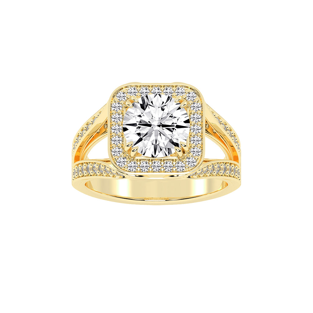 Elureva Split Shank Round Cut Classic Lab Diamond Ring