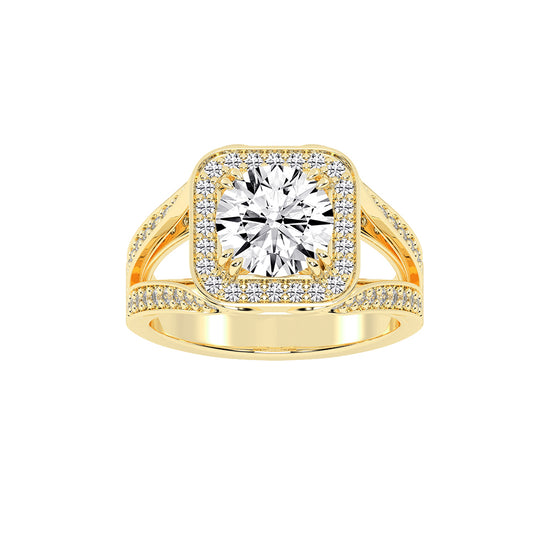 Elureva Split Shank Round Cut Classic Lab Diamond Ring