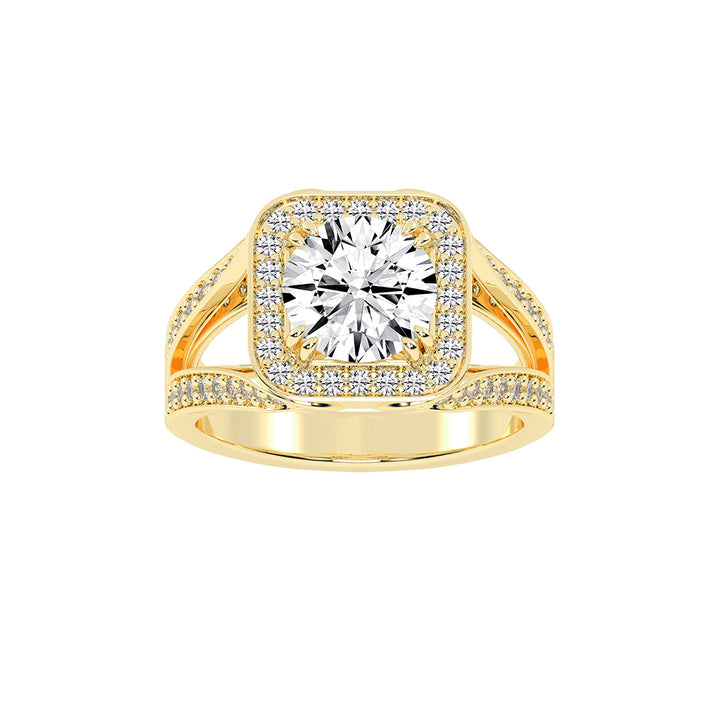 Elureva Split Shank Round Cut Classic Lab Diamond Ring
