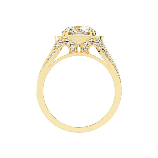 Elureva Split Shank Round Cut Classic Lab Diamond Ring