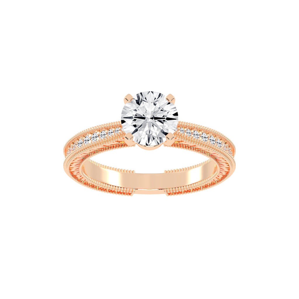 Affinitea Channel Setting Round Cut Lab Diamond Ring