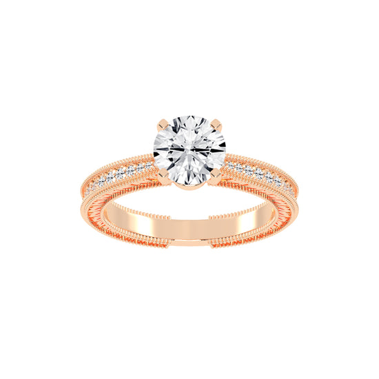 Affinitea Channel Setting Round Cut Lab Diamond Ring