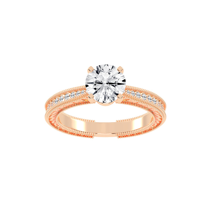 Affinitea Channel Setting Round Cut Lab Diamond Ring