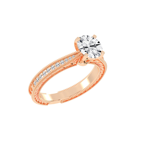 Affinitea Channel Setting Round Cut Lab Diamond Ring