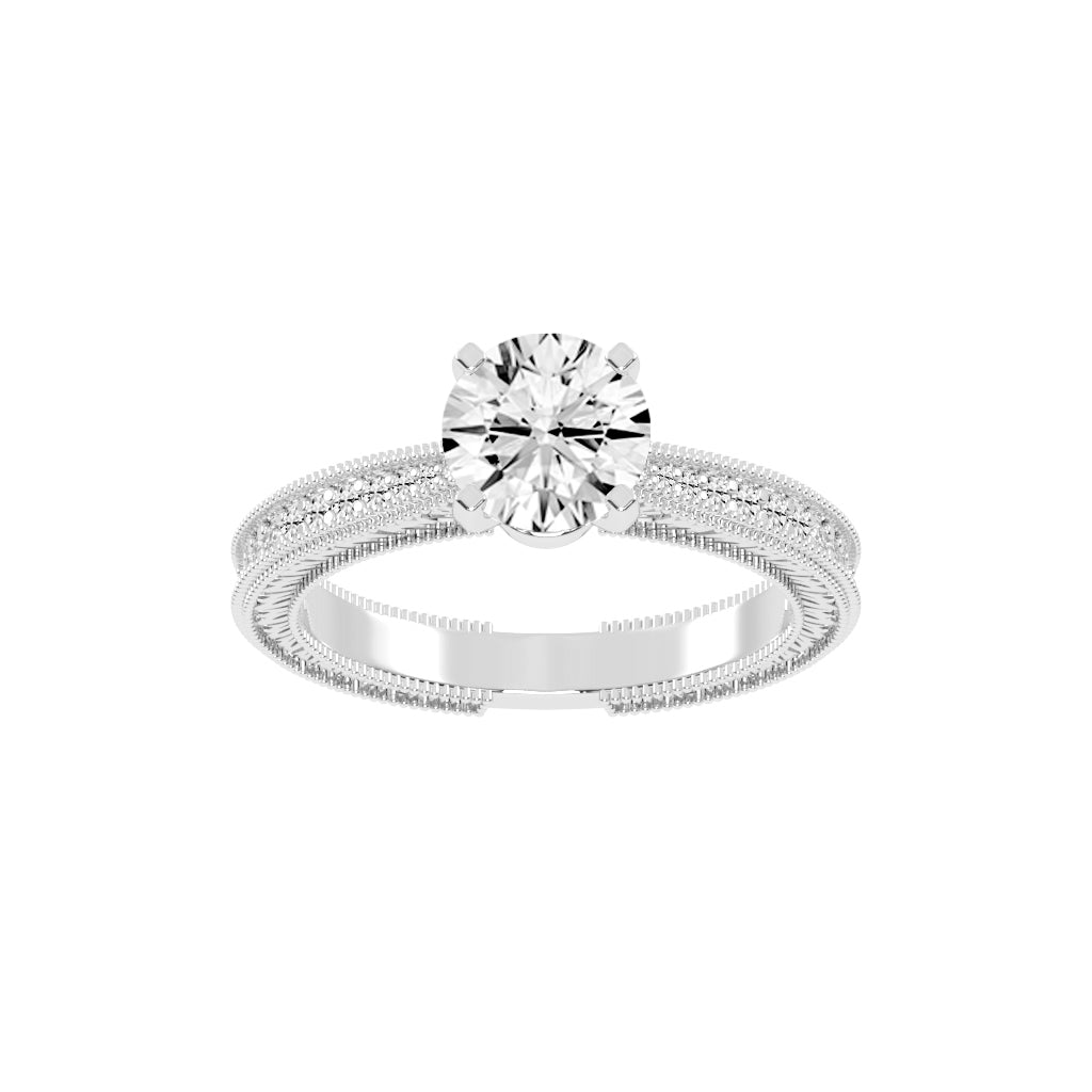 Affinitea Channel Setting Round Cut Lab Diamond Ring