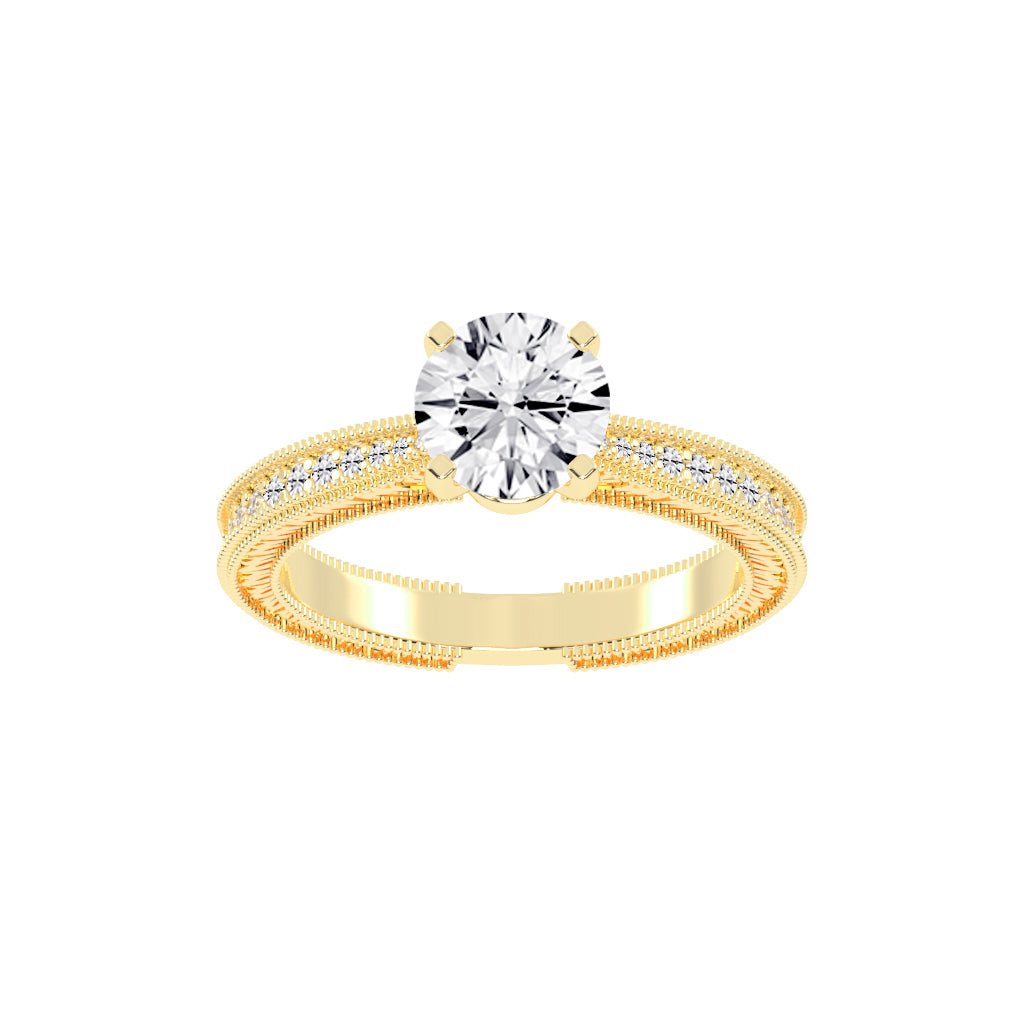 Affinitea Channel Setting Round Cut Lab Diamond Ring