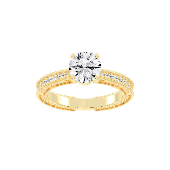 Affinitea Channel Setting Round Cut Lab Diamond Ring