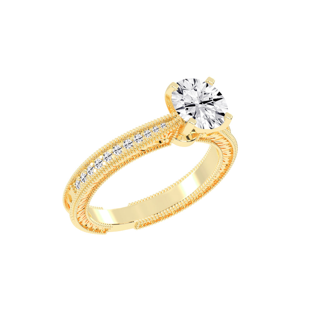 Affinitea Channel Setting Round Cut Lab Diamond Ring