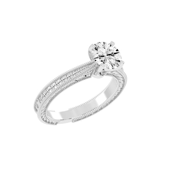 Affinitea Channel Setting Round Cut Lab Diamond Ring