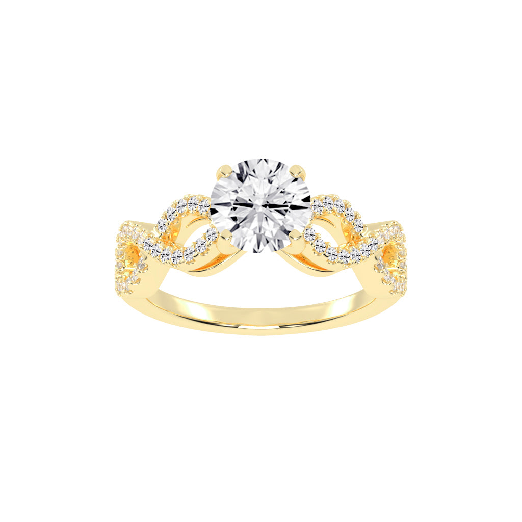 Brilliancea CrissCross Round Cut Classic Lab Diamond Ring