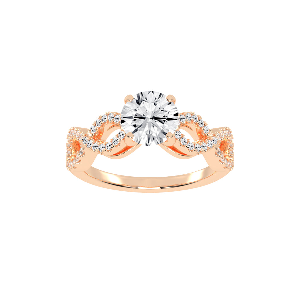 Brilliancea Criss-Cross Round Cut Classic Lab Diamond Ring