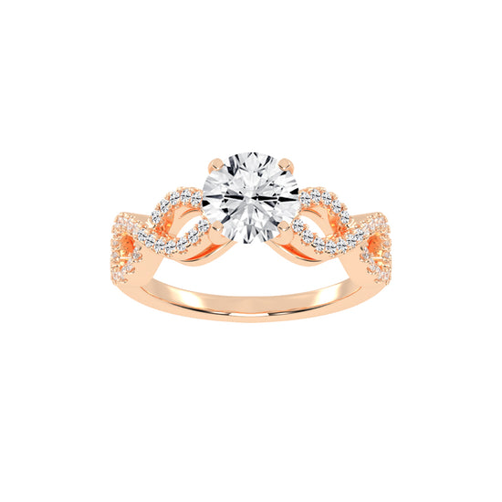 Brilliancea Criss-Cross Round Cut Classic Lab Diamond Ring