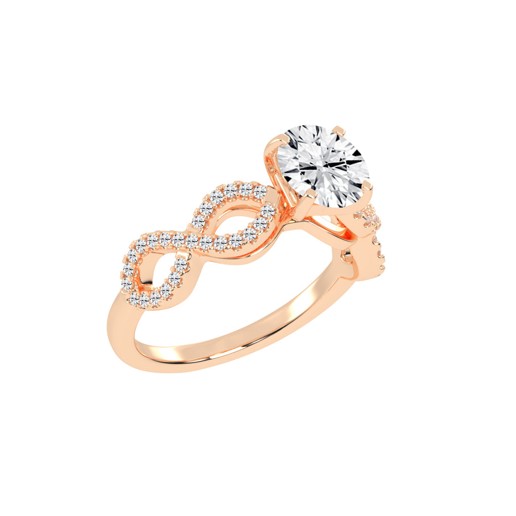 Brilliancea Criss-Cross Round Cut Classic Lab Diamond Ring