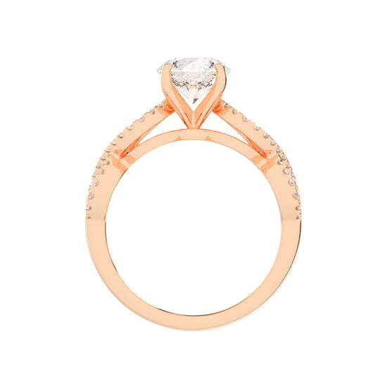 Brilliancea Criss-Cross Round Cut Classic Lab Diamond Ring