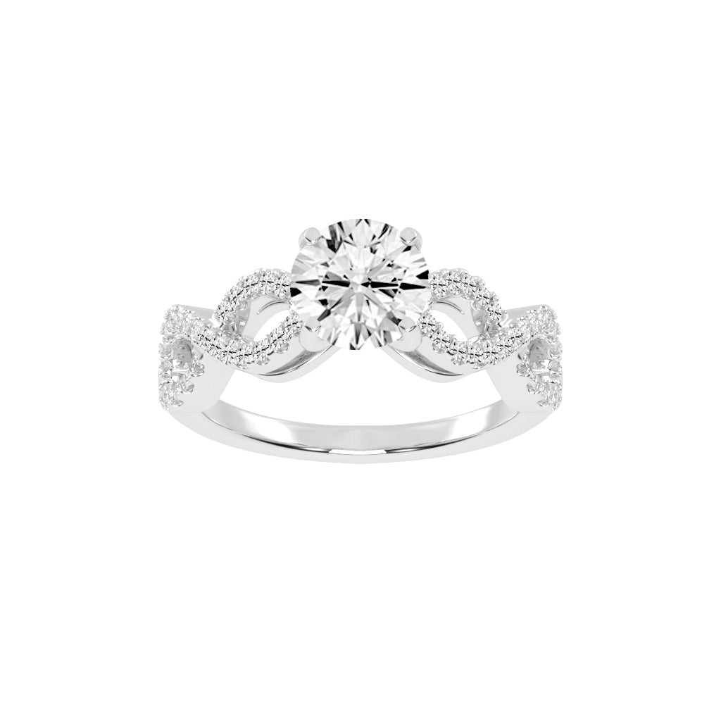 Brilliancea Criss-Cross Round Cut Classic Lab Diamond Ring