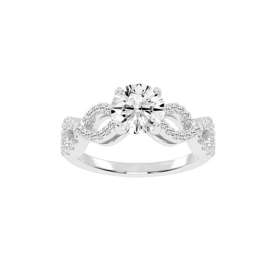 Brilliancea Criss-Cross Round Cut Classic Lab Diamond Ring