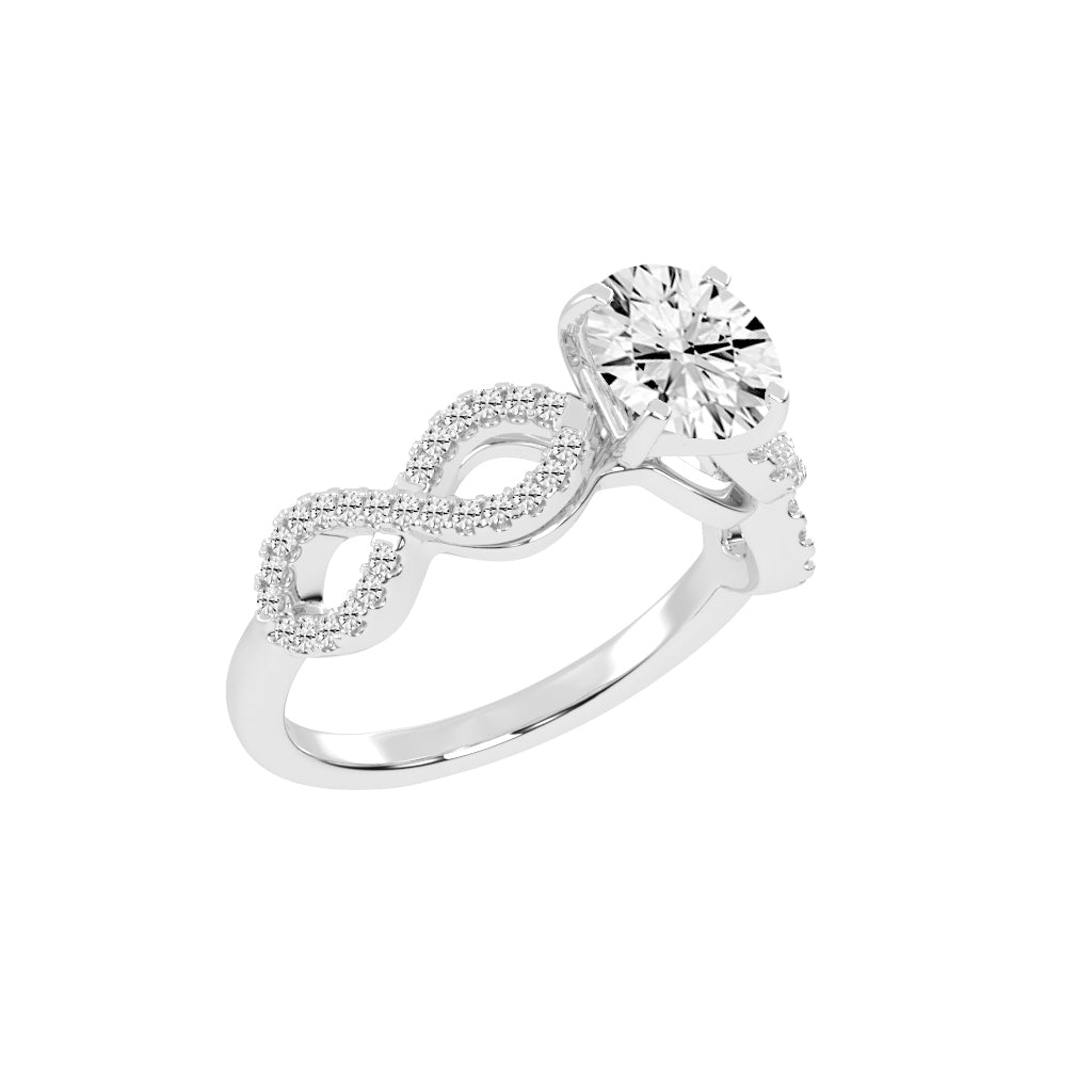Brilliancea Criss-Cross Round Cut Classic Lab Diamond Ring