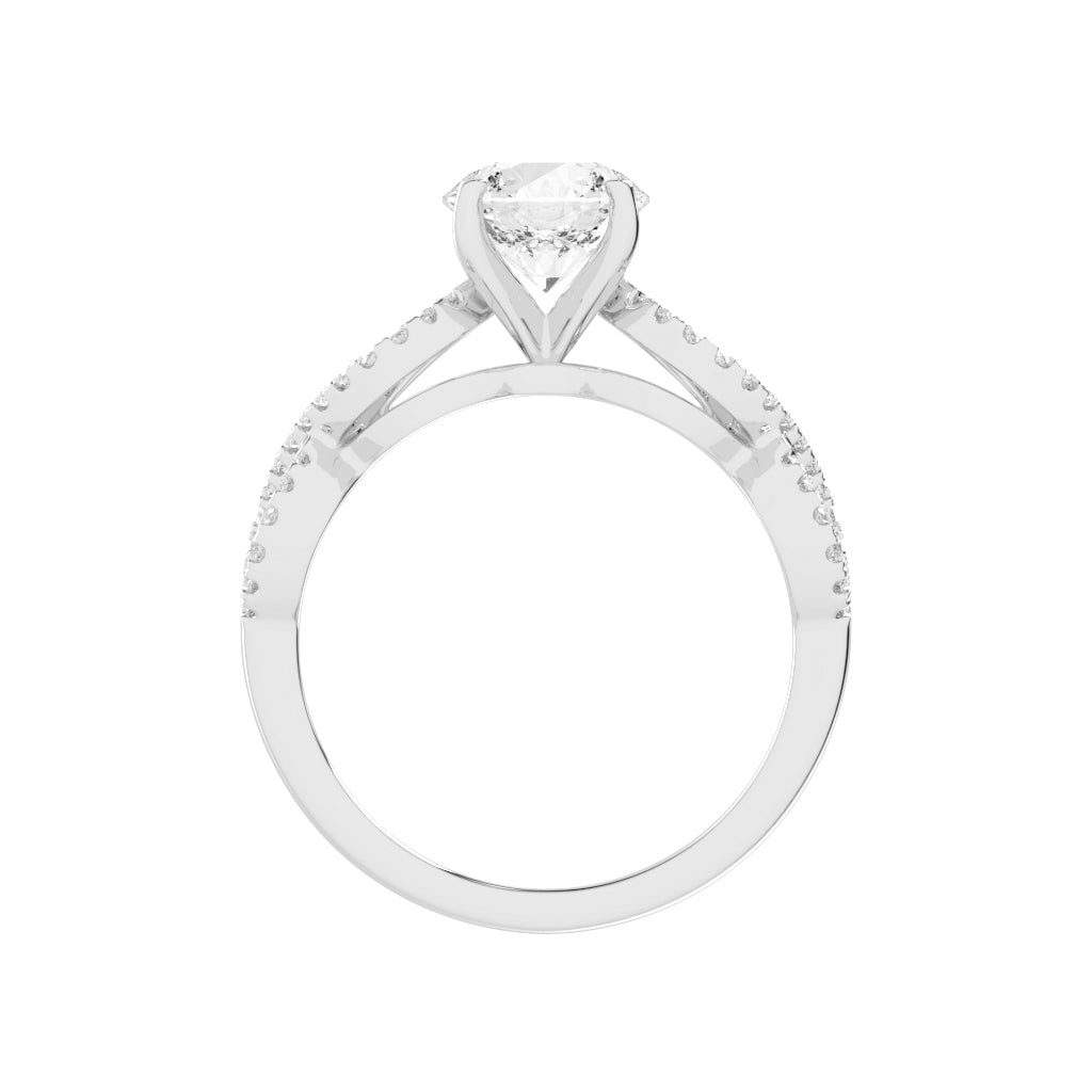 Brilliancea Criss-Cross Round Cut Classic Lab Diamond Ring