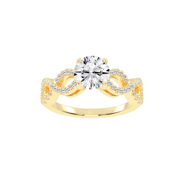 Brilliancea Criss-Cross Round Cut Classic Lab Diamond Ring