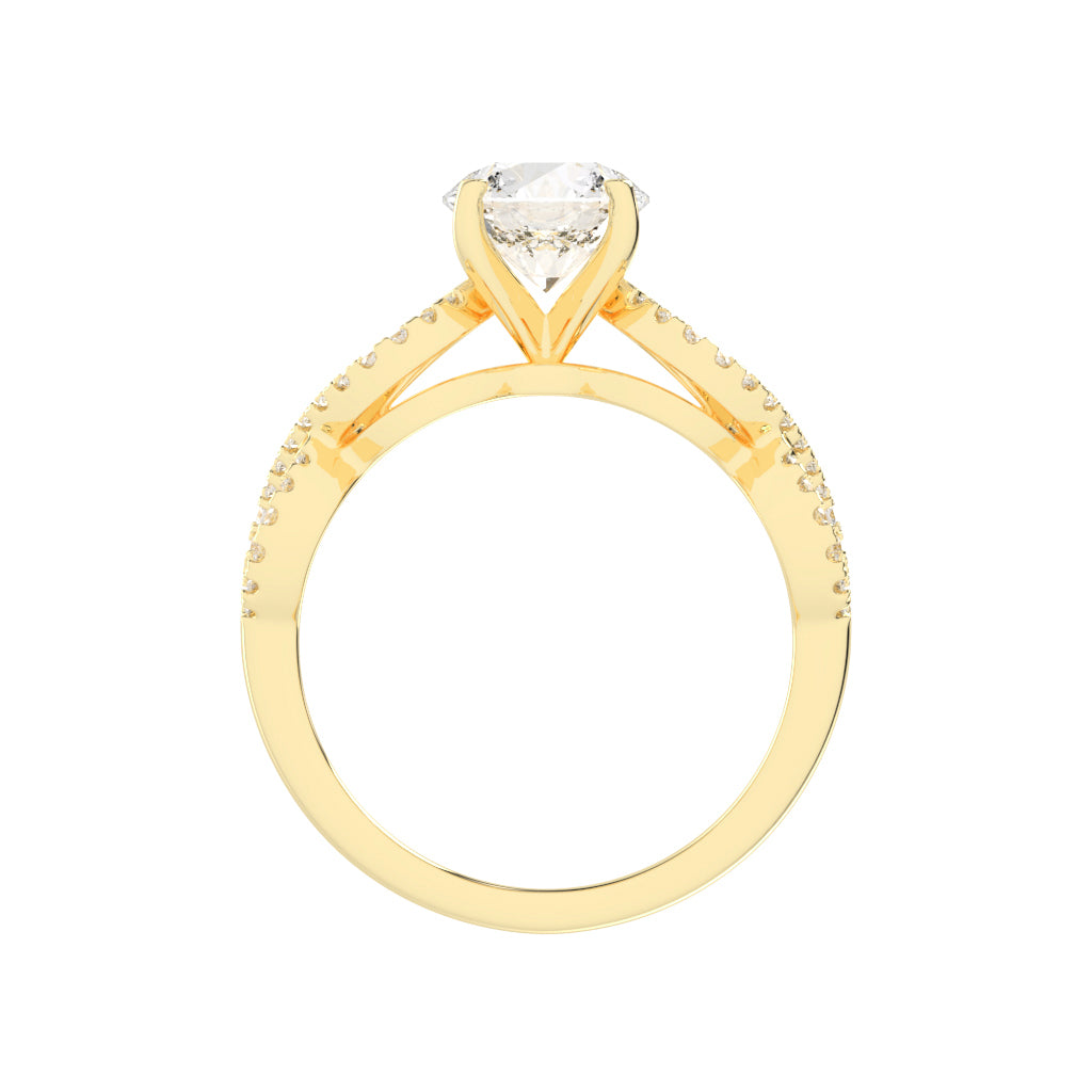 Brilliancea Criss-Cross Round Cut Classic Lab Diamond Ring