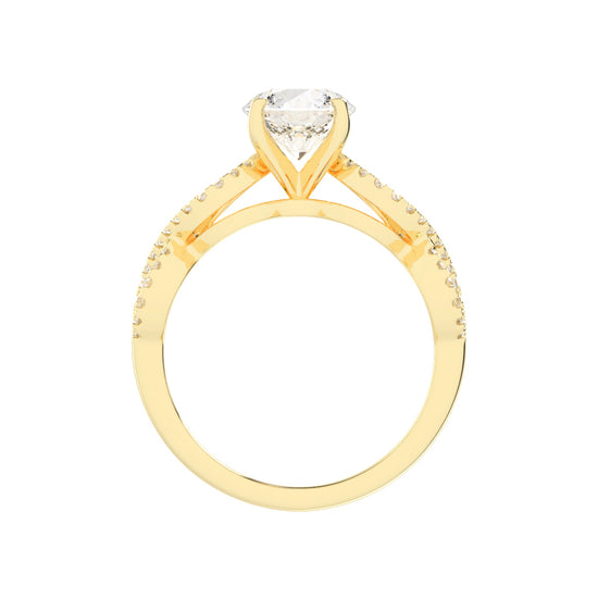 Brilliancea Criss-Cross Round Cut Classic Lab Diamond Ring