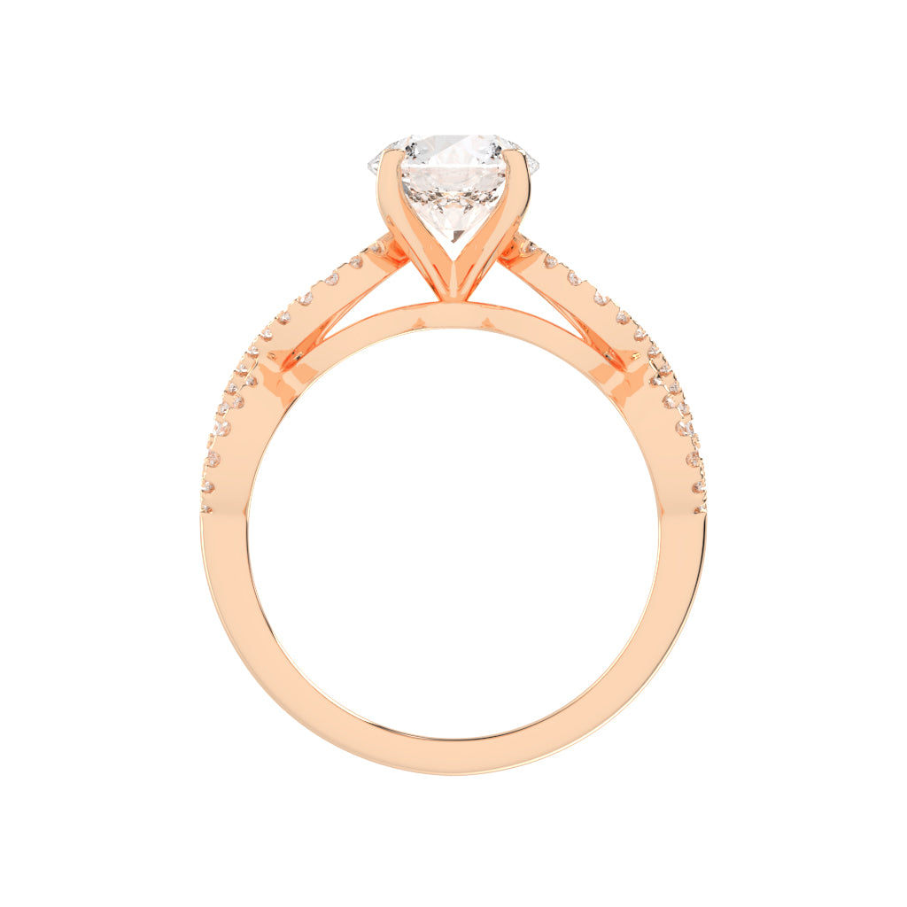 Brilliancea CrissCross Round Cut Classic Lab Diamond Ring