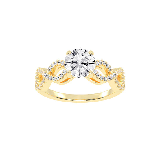 Brilliancea CrissCross Round Cut Classic Lab Diamond Ring