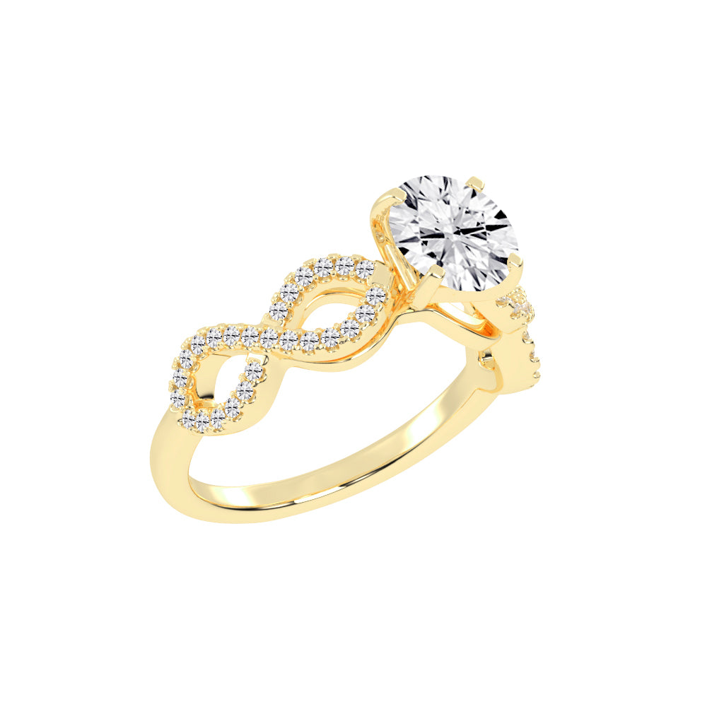 Brilliancea CrissCross Round Cut Classic Lab Diamond Ring
