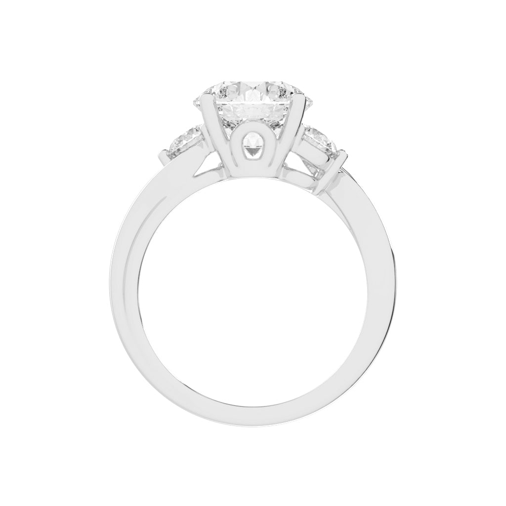 Triavara Four Prong Round Cut Lab Diamond Ring