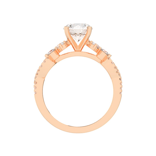 Crystalia Bezel Round Cut Classic Lab Diamond Ring