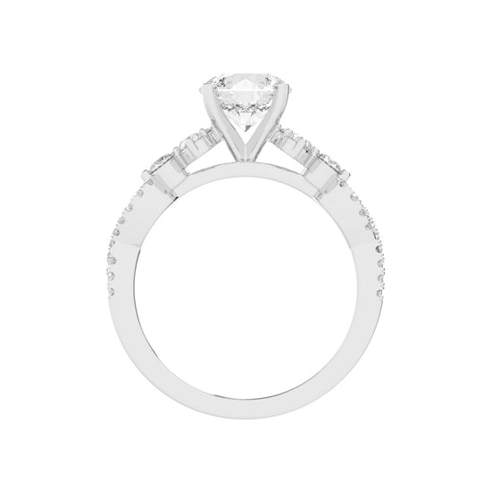Crystalia Bezel Round Cut Classic Lab Diamond Ring