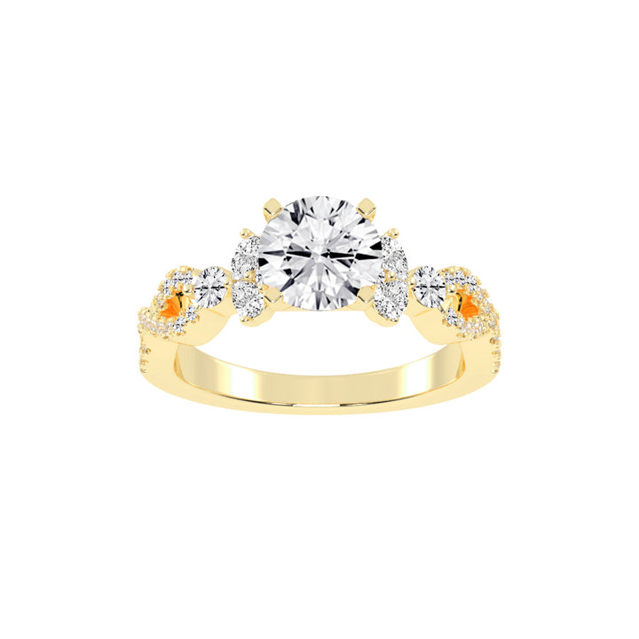Crystalia Bezel Round Cut Classic Lab Diamond Ring