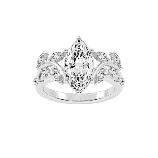 Stellara Six Prong Marquise Cut Classic Lab Diamond Ring