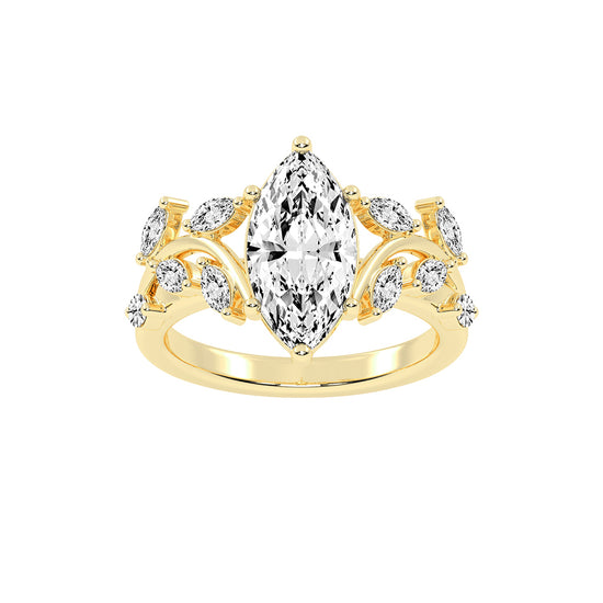 Stellara Six Prong Marquise Cut Classic Lab Diamond Ring