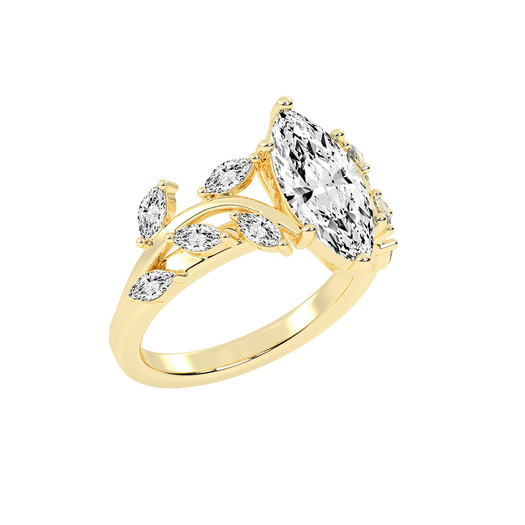 Stellara Six Prong Marquise Cut Classic Lab Diamond Ring