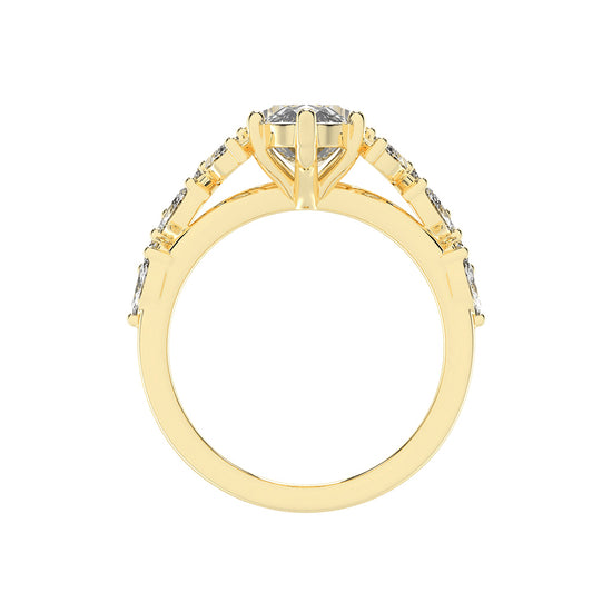 Stellara Six Prong Marquise Cut Classic Lab Diamond Ring