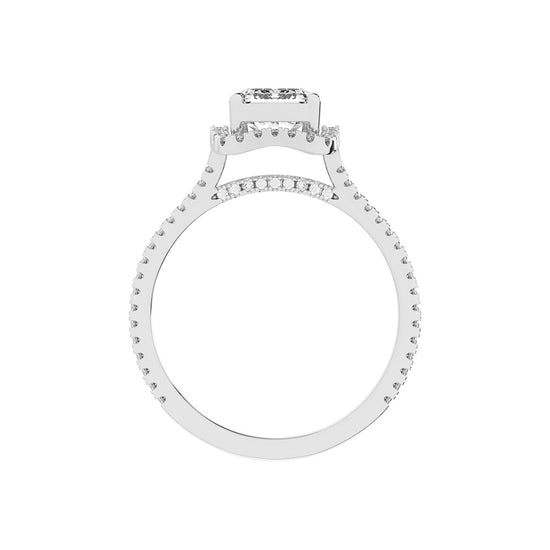 Vitrana Split Shank Emerald Cut Classic Lab Diamond Ring